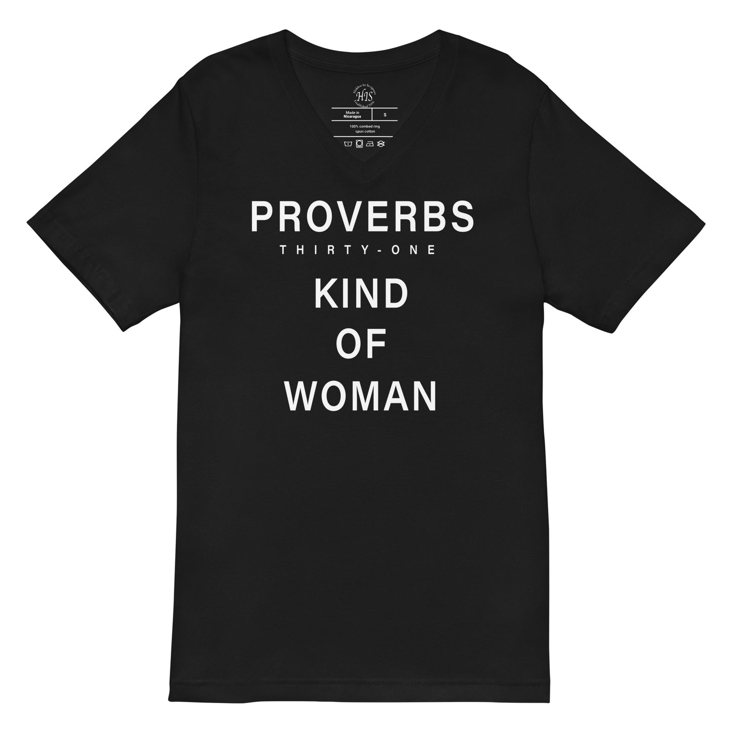 Proverbs Thirty-One Kind of Woman Short Sleeve V-Neck T-Shirt