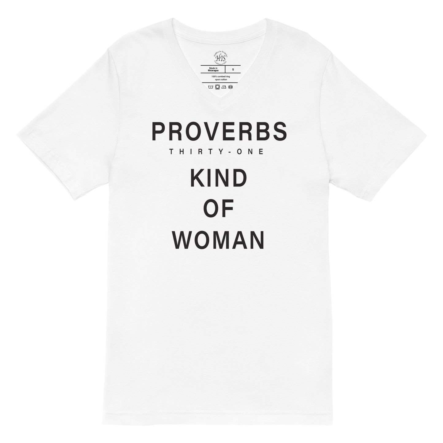 Proverbs Thirty-One Kind of Woman Short Sleeve V-Neck T-Shirt